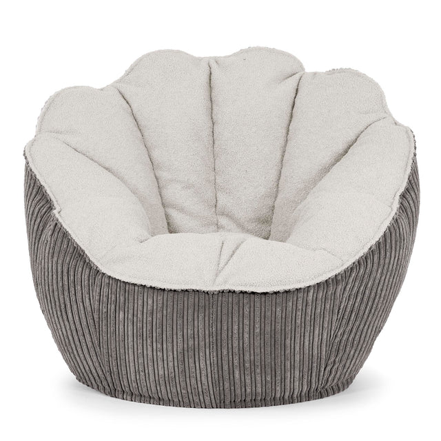Pouf Fauteuil Natalia Sacco - Bouclé & Côtelé Anthracite 01