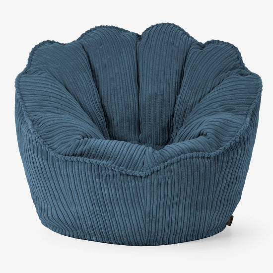 Pouf Fauteuil Natalia Sacco - Côtelé Bleu Marine 01