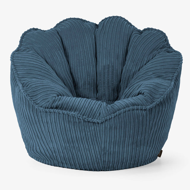 Pouf Fauteuil Natalia Sacco - Côtelé Bleu Marine 01