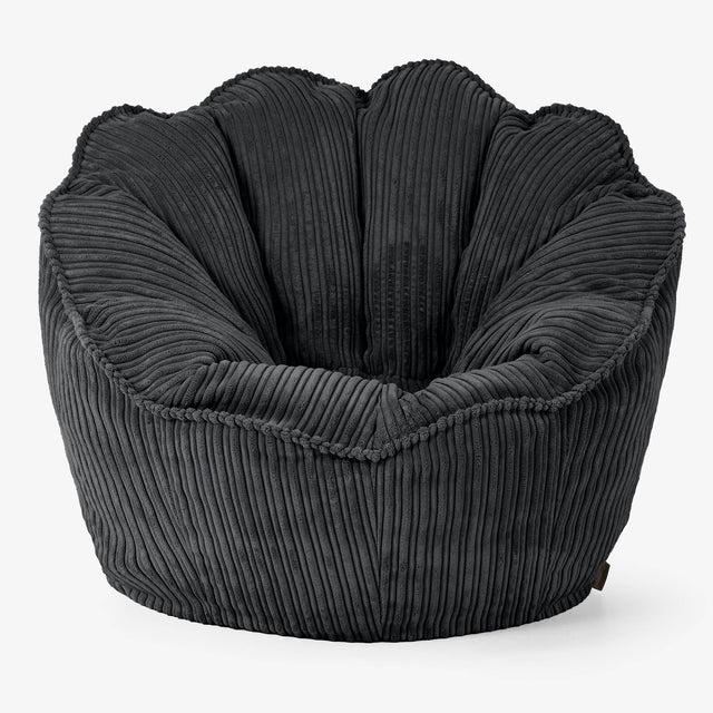 Pouf Fauteuil Natalia Sacco - Côtelé Noir 01