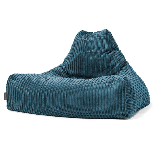 Pouf Fauteuil Relax - Côtelé Bleu Marine 01