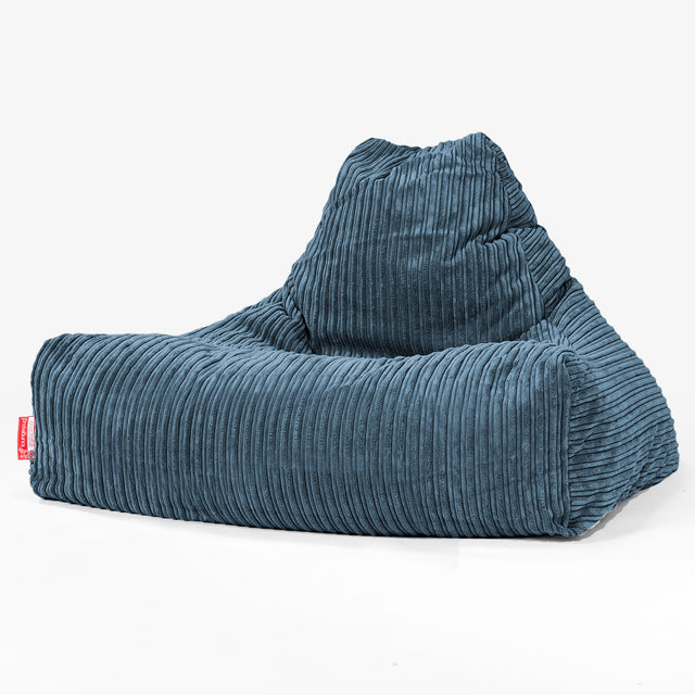 Pouf Fauteuil Relax - Côtelé Bleu Marine 01