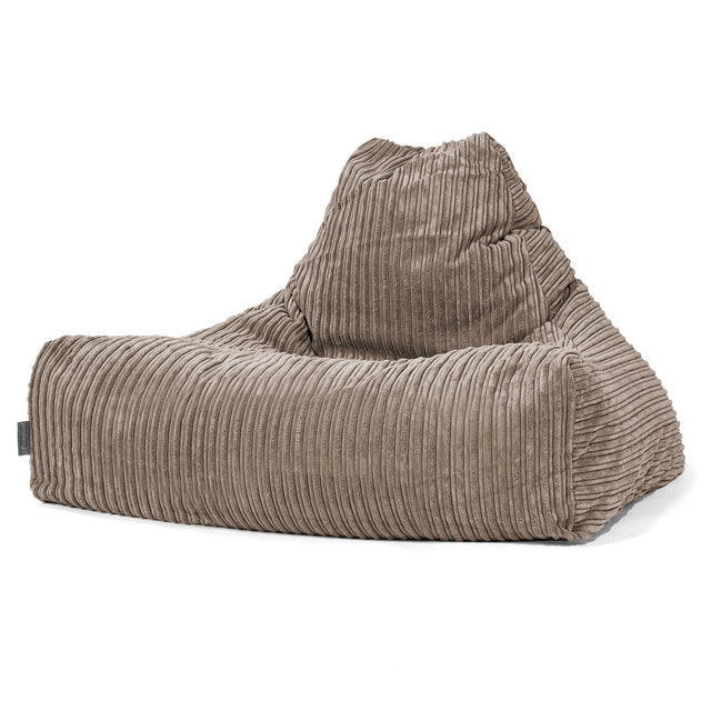 Pouf Fauteuil Relax - Côtelé Grège 01