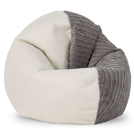 Pouf Flexiforme pour Adultes - Bouclé & Côtelé Anthracite 01