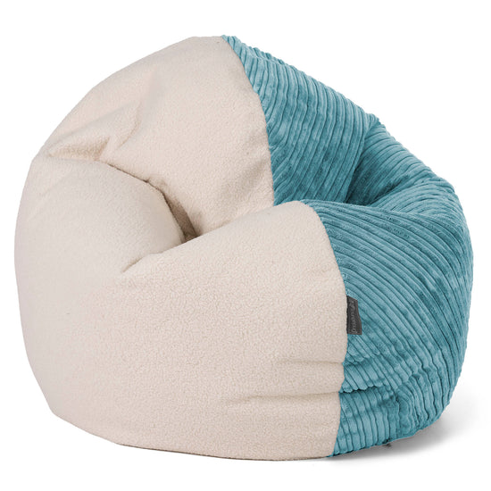 Pouf Junior Flexiforme pour Enfants 2-14 ans - Bouclé & Côtelé Mer Égée 01