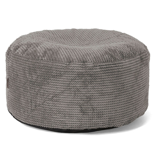 Pouf Ottoman avec Plateau - Velours Côtelé Gaufré Anthracite 02