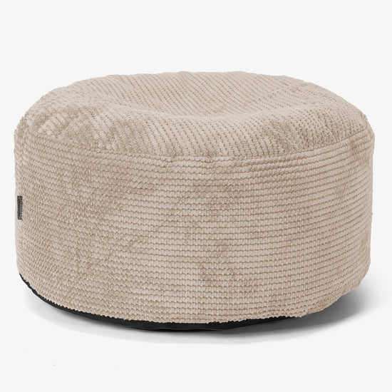 Pouf Ottoman avec Plateau - Pompon Crème 02