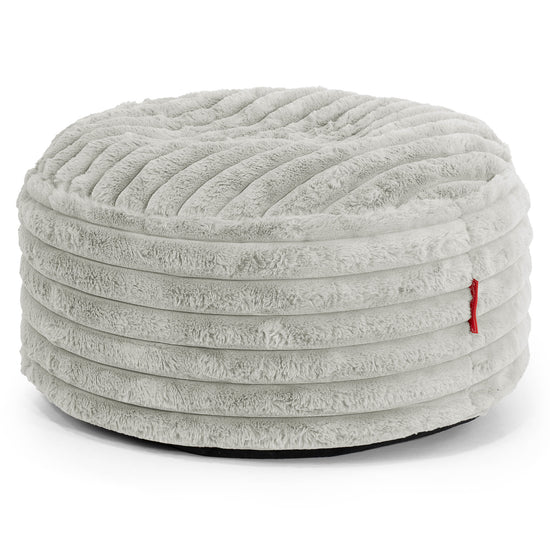 Pouf Ottoman avec Plateau - Velours Côtelé Ultra Pelucheux Vert Sauge 02