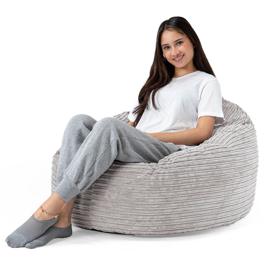 Pouf Poire, Archi - Côtelé Gris Argent 02