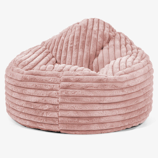 Pouf Poire Archi - Velours Côtelé Ultra Pelucheux Rose Pastel 01