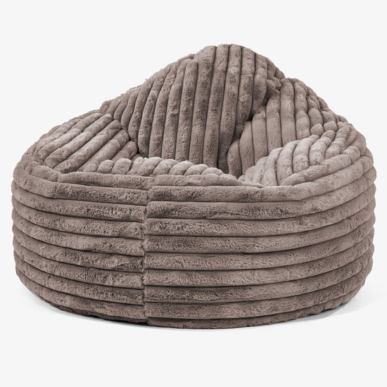 Pouf Poire Archi - Velours Côtelé Ultra Pelucheux Vison 01