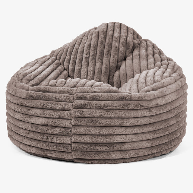 Pouf Poire Archi - Velours Côtelé Ultra Pelucheux Vison 01