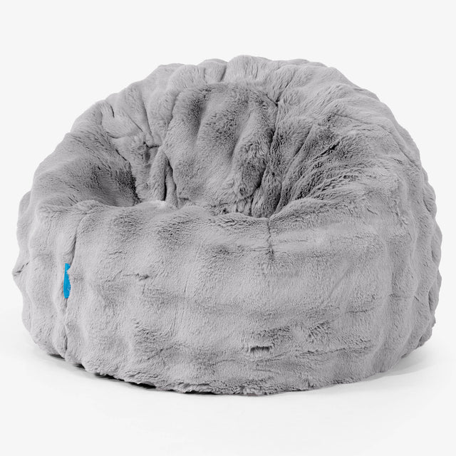 Pouf Poire Classique Enfant 1-5 ans - Fausse Fourrure à Bulles Gris 01