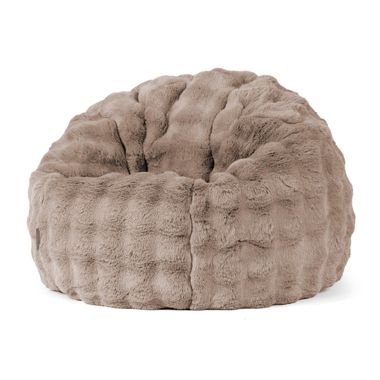Pouf Poire Classique - Fausse Fourrure à Bulles Vison 01