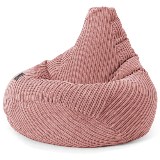 Pouf Poire Gamer - Côtelé Pêche 02