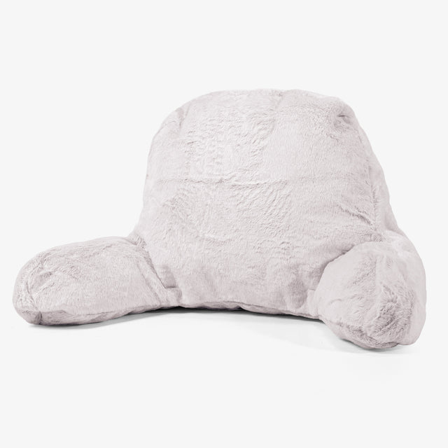 Coussin de Lecture avec Dossier - Fausse Fourrure Lapin Rose Pastel 01