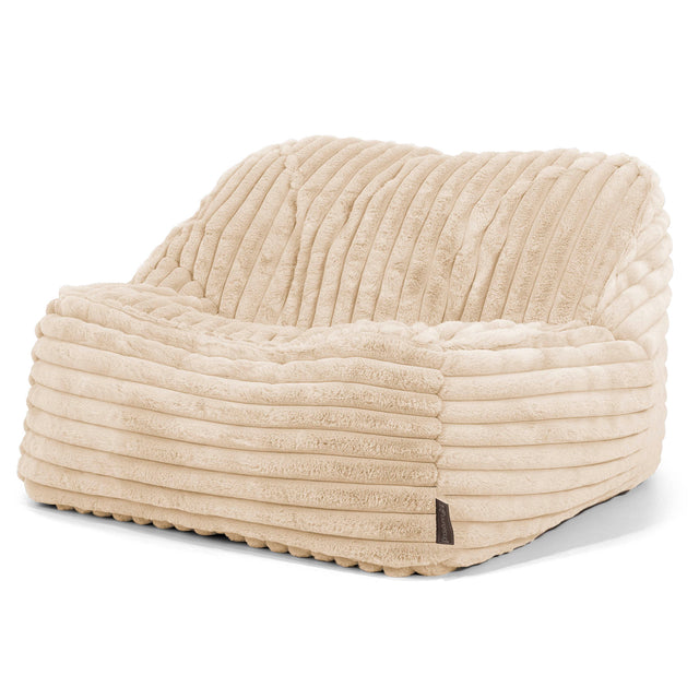 Le Pouf Doudou - Velours Côtelé Ultra Pelucheux Crème 01