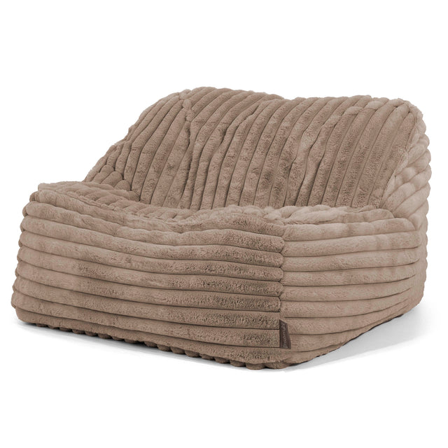 Le Pouf Doudou - Velours Côtelé Ultra Pelucheux Vison 01