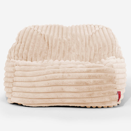 Le Pouf Doudou - Velours Côtelé Ultra Pelucheux Pêche 02