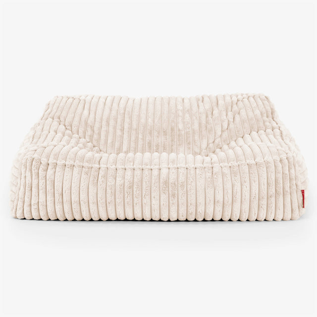 Le Canapé Pouf Doudou - Velours Côtelé Ultra Pelucheux Crème 02