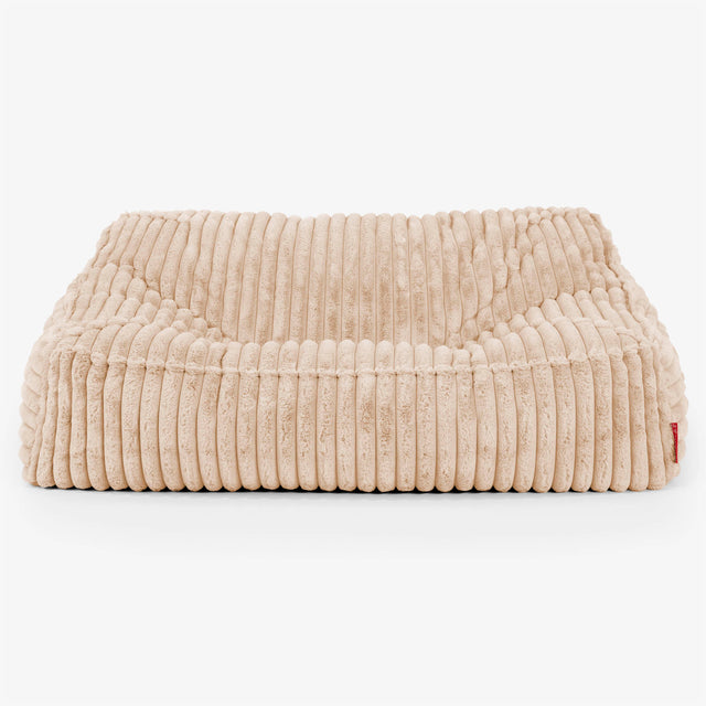 Le Canapé Pouf Doudou - Velours Côtelé Ultra Pelucheux Pêche 02