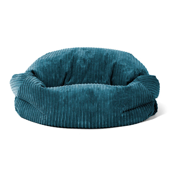 Pouf Canapé Sabine - Côtelé Bleu Canard 02