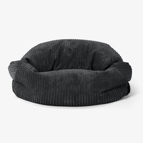 Pouf Canapé Sabine - Côtelé Noir 02