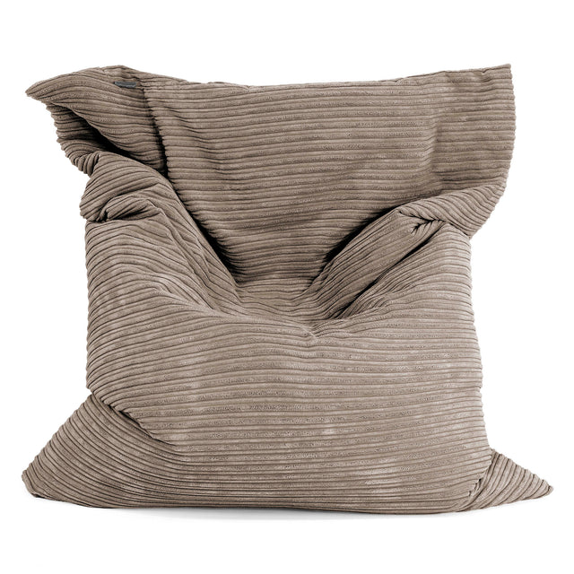 Pouf Géant XXL - Côtelé Grège 01