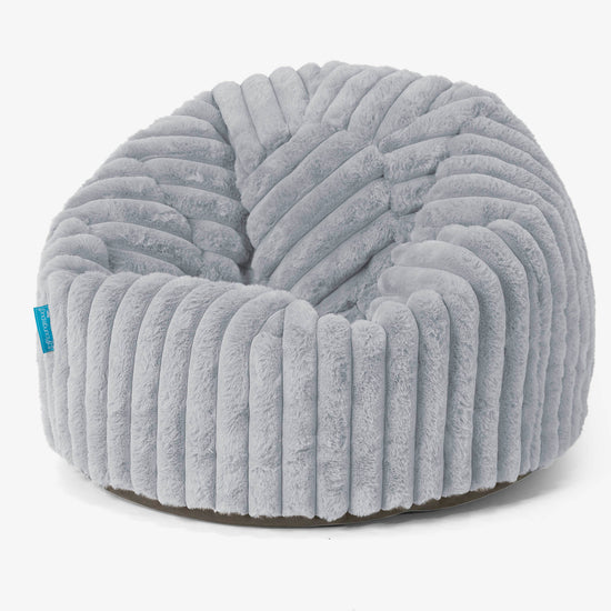 Pouf Poire Classique Enfant 1-5 ans - Velours Côtelé Ultra Pelucheux Bleu Dragé 01