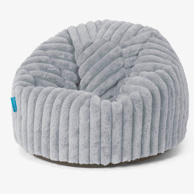 Pouf Poire Classique Enfant 1-5 ans - Velours Côtelé Ultra Pelucheux Bleu Dragé 01