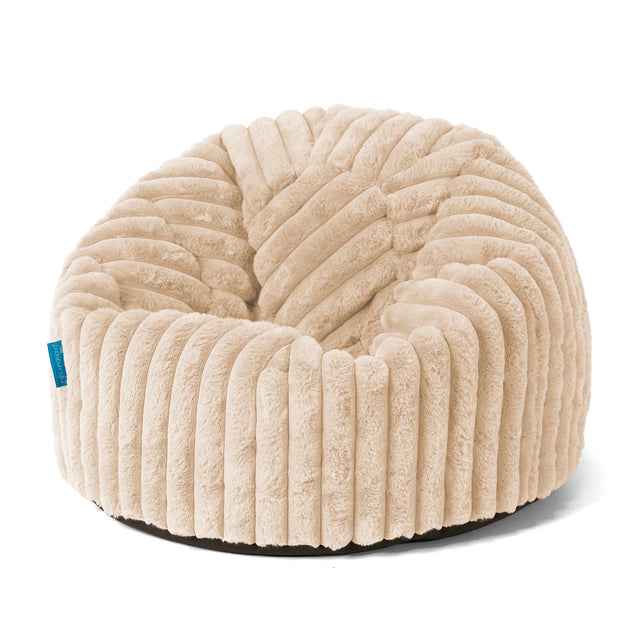 Pouf Poire Classique Enfant 1-5 ans - Velours Côtelé Ultra Pelucheux Crème 01