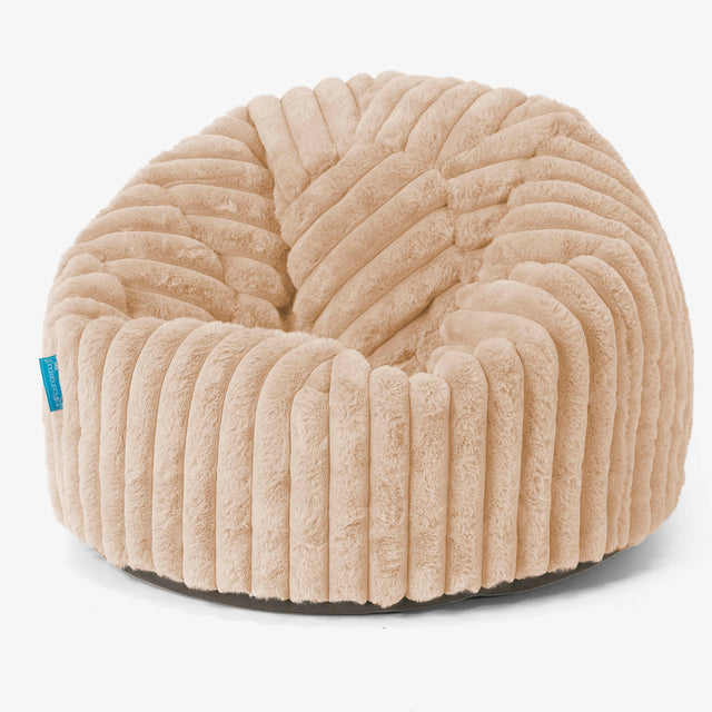 Pouf Poire Classique Enfant 1-5 ans - Velours Côtelé Ultra Pelucheux Pêche 01