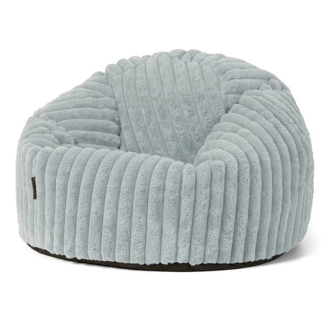 Pouf Poire Classique - Velours Côtelé Ultra Pelucheux Bleu Dragé 01