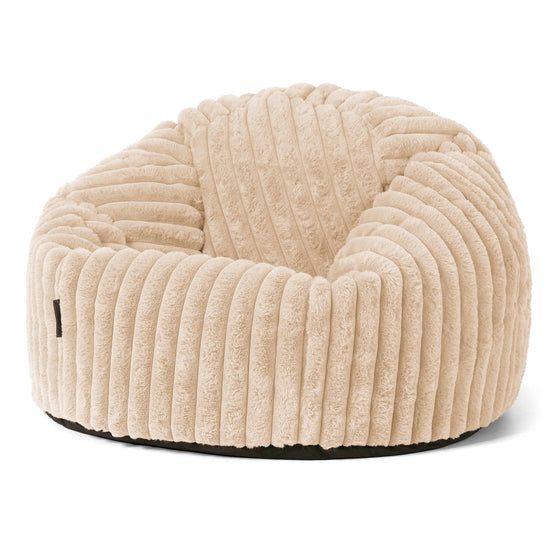 Pouf Poire Classique - Velours Côtelé Ultra Pelucheux Crème 01