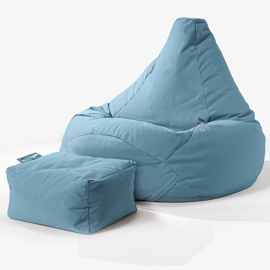 Big Bertha Original, SoleiStorm™ Ultra 2000 h+ Pouf Poire Gamer, Pouf Poire, Extérieur, Olefin Bébé Bleu
