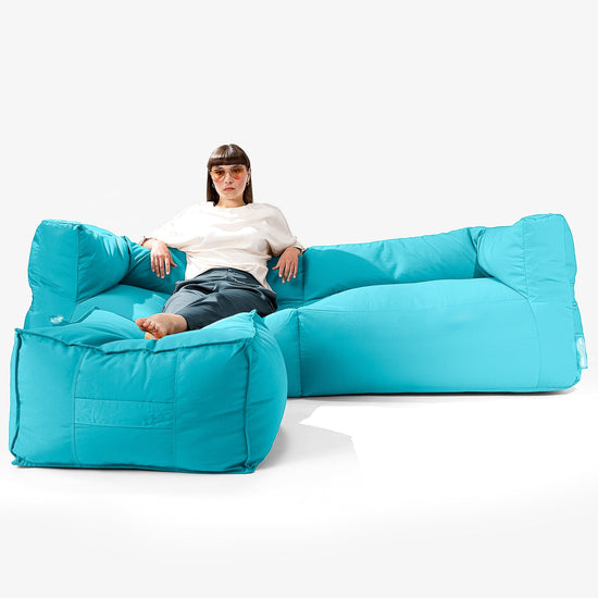 Big Bertha Original, SoleiStorm™ Ultra 2000 h+ Canapé Pouf , Gros Pouf, Extérieur, Olefin Aqua