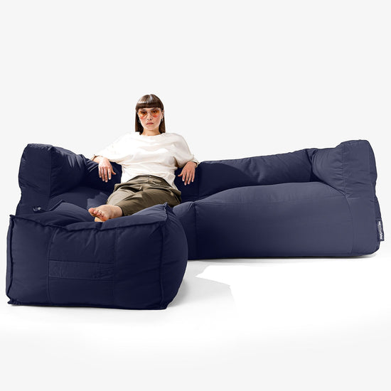 Big Bertha Original, SoleiStorm™ Ultra 2000 h+ Canapé Pouf , Gros Pouf, Extérieur, Olefin Bleu Marine