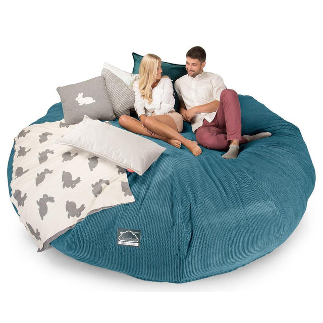 Lounge Pug, CloudSac 5000 XXXXXL, Canapé Pouf Titanesque à Mémoire de Forme, Gros Pouf Sofa, Pompon Mer Égéé