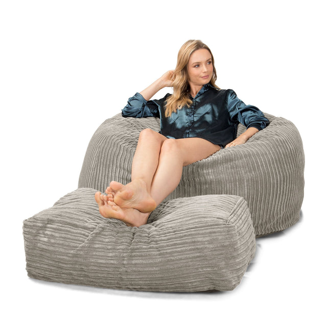 Lounge Pug, CloudSac 510 XL, Grand Pouf à Mémoire de Forme, Canapé, Côtelé Vison