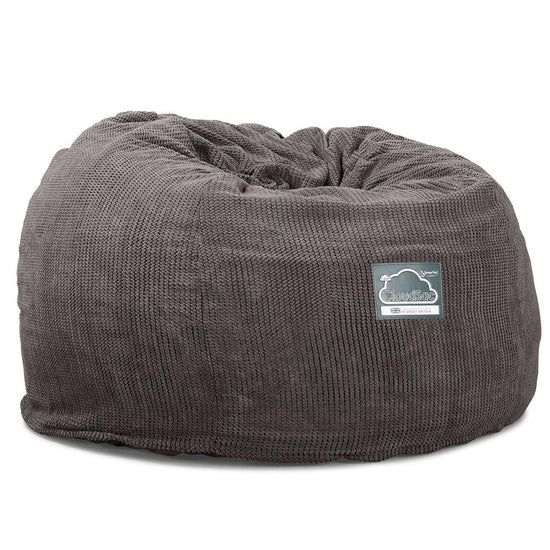 Lounge Pug, CloudSac 510 XL, Grand Pouf à Mémoire de Forme, Canapé, Pompon Anthracite