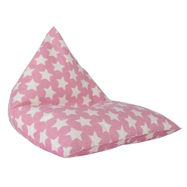 LOUNGE PUG, Chaise Enfant, Pouf Enfant, Imprimé Rose étoile