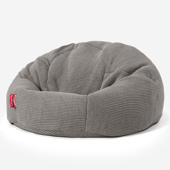 LOUNGE PUG - Ellos Tricoté - Pouf Poire Classique - Gris