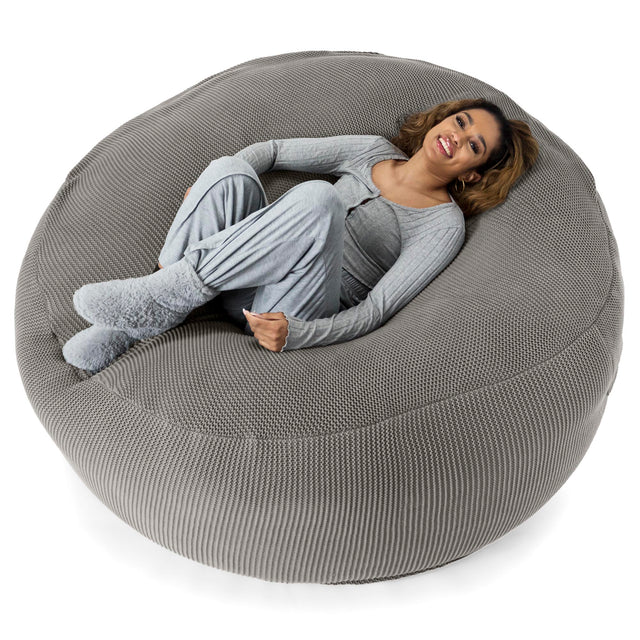 LOUNGE PUG - Ellos Tricoté - Canapé Pouf Géant 'Grande Mammouth' - Pouf Canapé - Gros Pouf - Gris