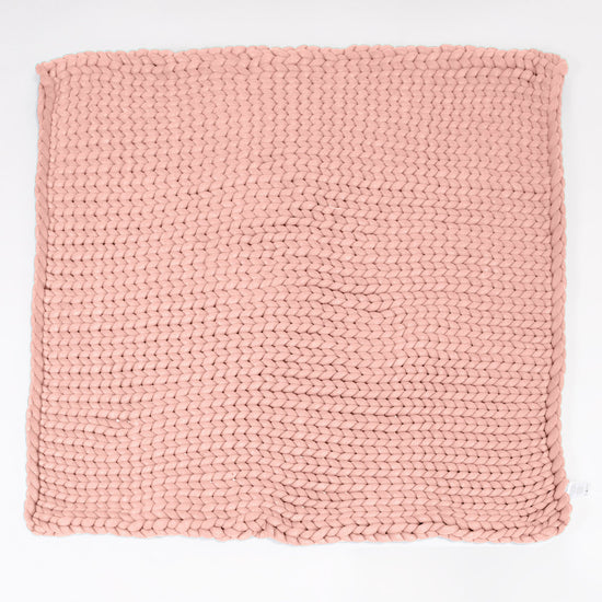 Lounge Pug - Couverture lestée pour Adulte - lourde - apaisante contre l'anxiété - Tricot épais Rose Pastel - 5 KG 135 x 150 cm