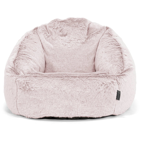 Pouf Chaise Bubble - Fausse Fourrure Lapin Rose Pastel 01