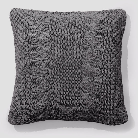 Coussin 47 x 47cm - 100% Coton Cable Gris 01