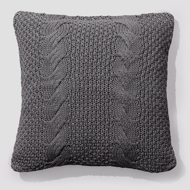 Coussin 47 x 47cm - 100% Coton Cable Gris 01