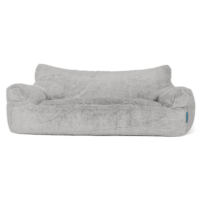 Joséphine Canapé Pouf pour Enfant 1-5 ans - Fausse Fourrure Lapin Gris clair 01
