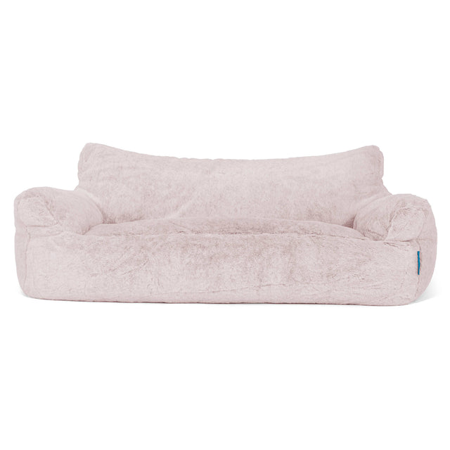 Joséphine Canapé Pouf pour Enfant 1-5 ans - Fausse Fourrure Lapin Rose Pastel 01