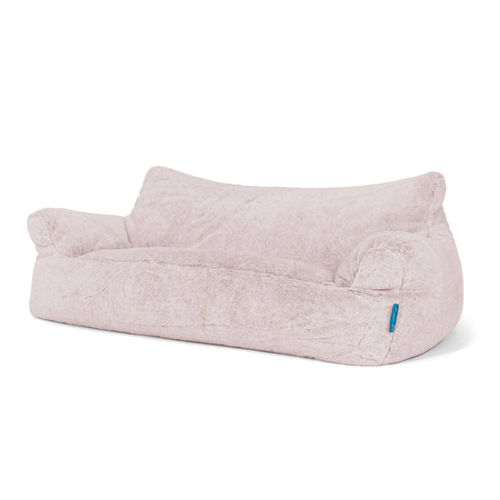 Joséphine Canapé Pouf pour Enfant 1-5 ans - Fausse Fourrure Lapin Rose Pastel 02